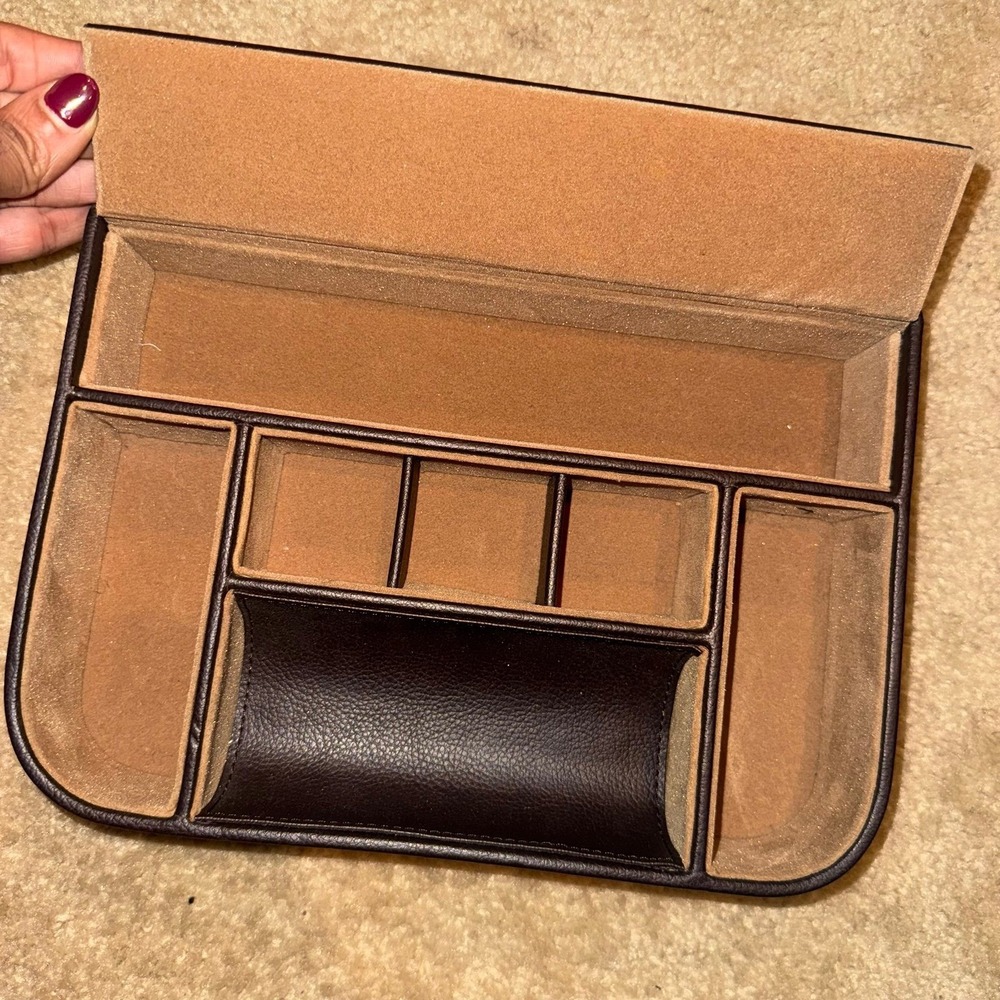 Brown Faux Leather Jewelry Tray